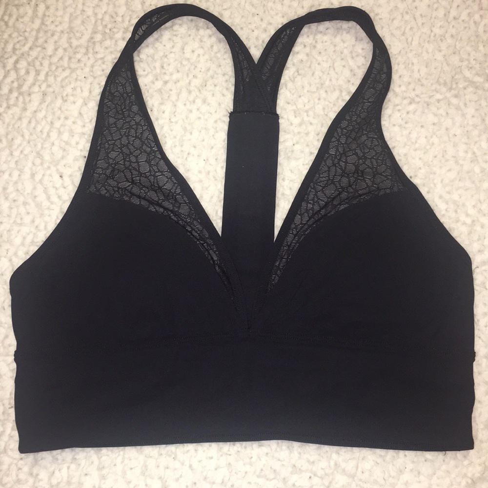 Black lace deep plunge bra